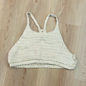 Tan knit bra top
